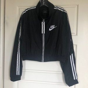 Love Tree Cropped Stripe Windbreaker Jacket - size Large